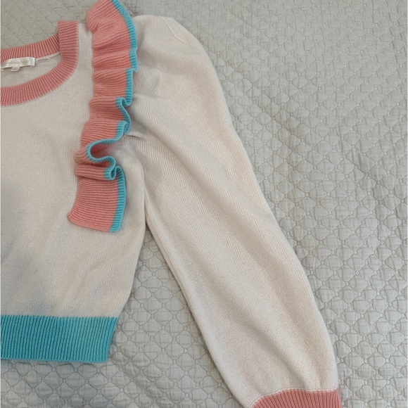 LoveShackFancy Greece Ruffle cashmere-Wool Sweater Medium - Picture 9 of 10